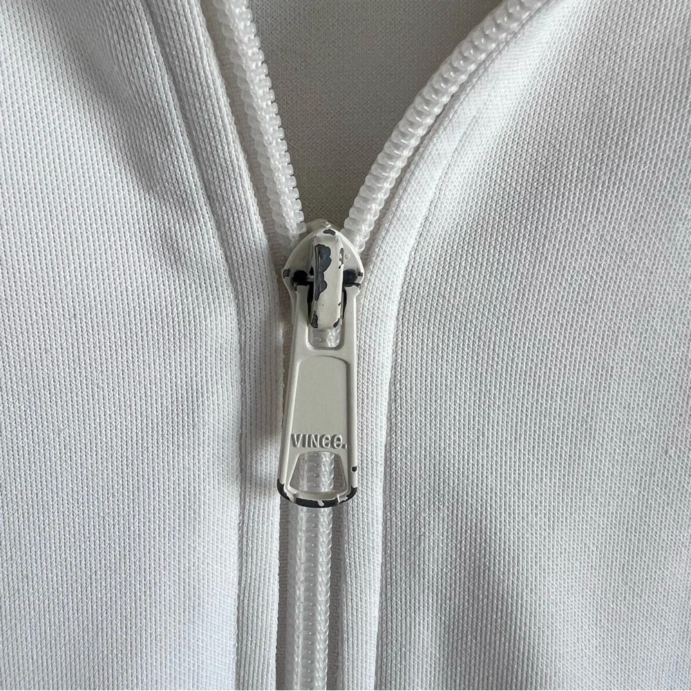 Vince Men's Leche Off White/Sail White Colorblock Full Zip Track Jacket - Picture 3 of 12